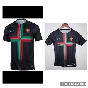 Boys Nike Authentic Soccer Portugal FIFA 2018 World Cup Training Jersey Black L